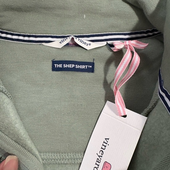 Vineyard Vines Sage Olive Quarter-Zip | shep shirt | size S - Picture 3 of 5